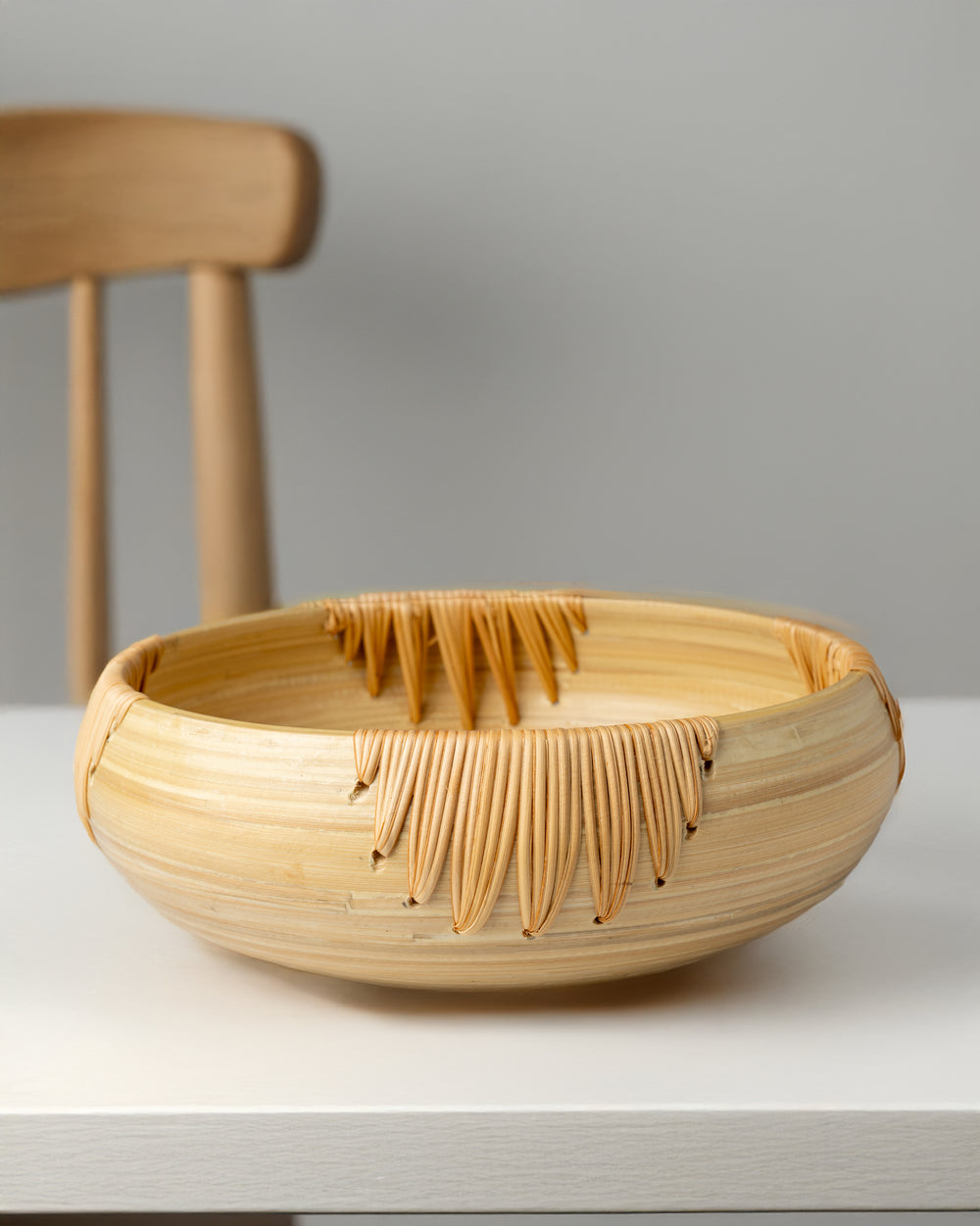 Handwoven Bamboo & Rattan Bowl