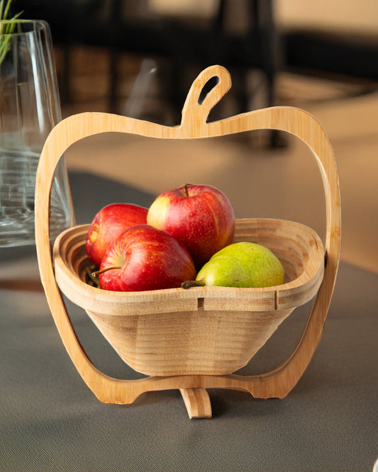 Apple Foldable Bamboo Fruit Basket