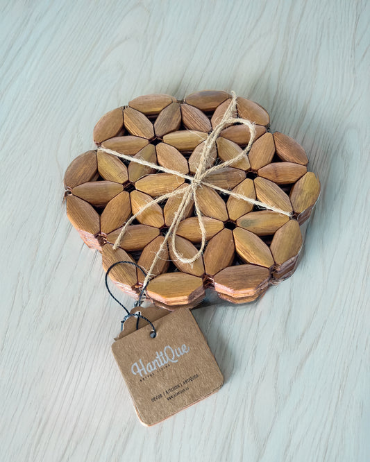 Eco-Friendly Bamboo Cut-Pattern Coaster Pack