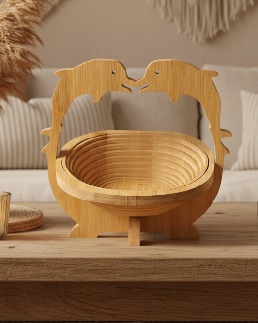Dolphin Foldable Bamboo Fruit Basket