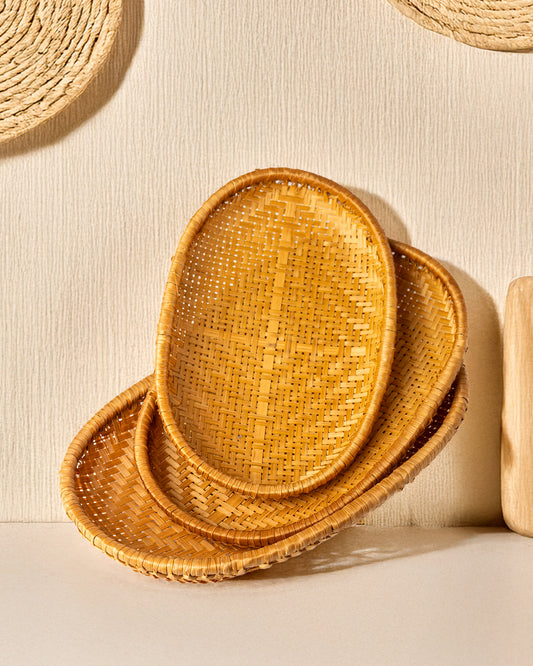 Bamboo Oval Tray Set