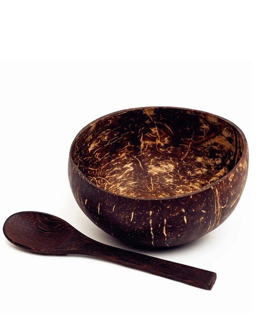 Coconut Bowl Set (Set of 4) – Bowls with Wooden Spoons
