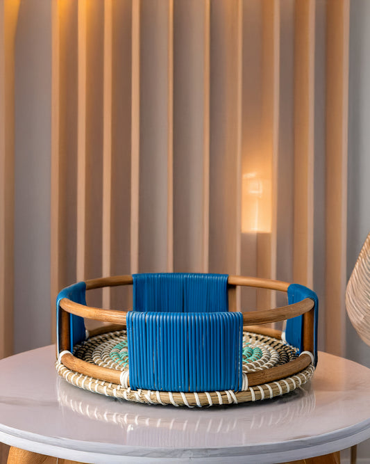 Handwoven Rattan Basket Tray