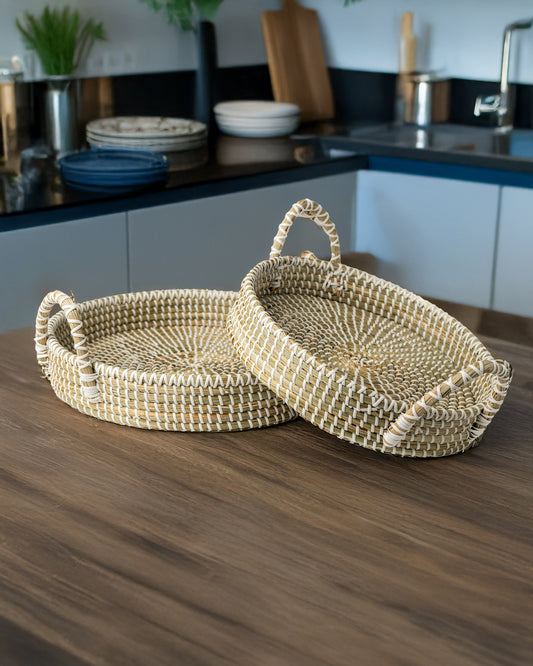 Natural Sedge Tray Set