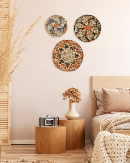 Handwoven Seagrass Wall Hanging Basket Set